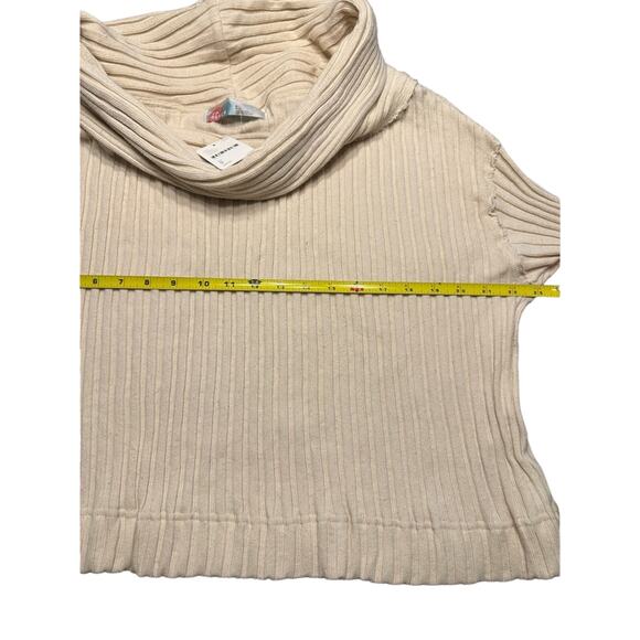 NWT Free People Beach 100% Cotton Stevie Pullover Cream Ribbed Off Shoulder - Picture 7 of 7